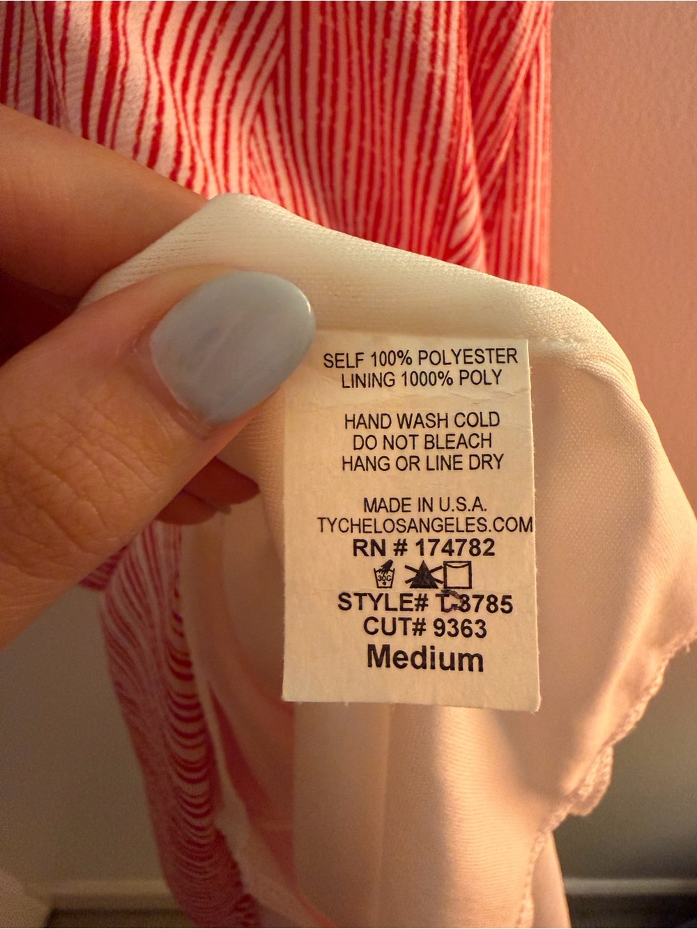 Backless Halter Mini Dress in Red Stripe Pattern Size M - Picture 4 of 4